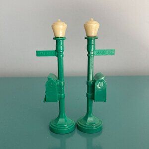 Vintage Miniature Lamp Posts with Mailboxes, set of 2.